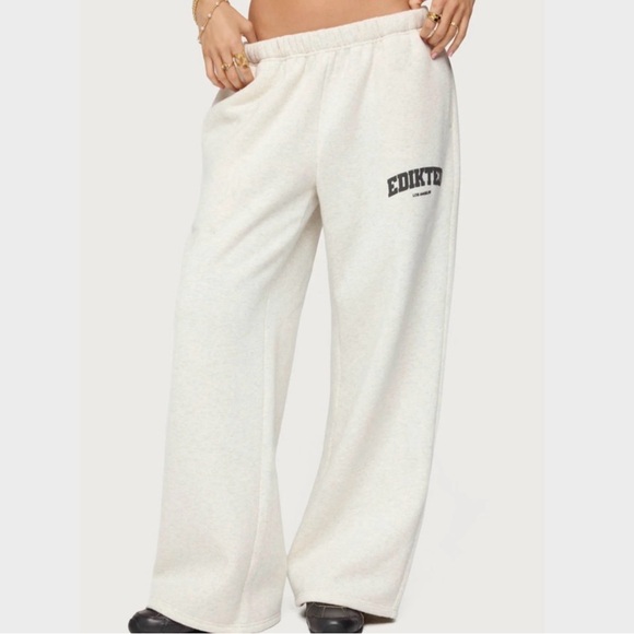Edikted Pants - Edikted Los Angeles Sweatpants XS | Cream Wide Leg Lounge Pants NWT Resell